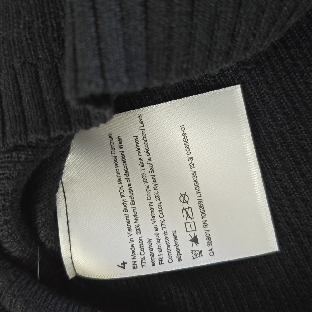 NWT Lululemon Women Black Merino Wool Mock Neck Thermo Knit Ribbed Pullover Sz 4 - Picture 11 of 14